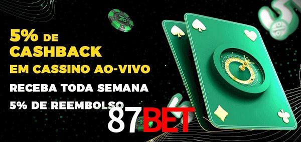 Promoções do cassino ao Vivo 87bet
